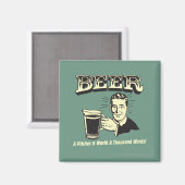 Aimant Bière : Un Pitcher Vaut 1000 Mots (Recto/Verso)