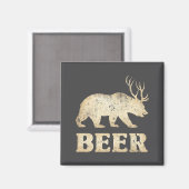 Aimant Bières Vintage Bear Deer (Recto/Verso)