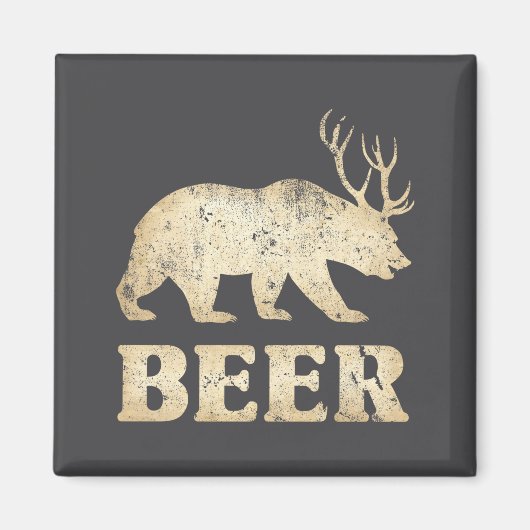 Aimant Bières Vintage Bear Deer (Devant)