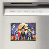 Aimant Biewer Terrier Chiens Citrouille Halloween Funny (In Situ (Lave-vaisselle))