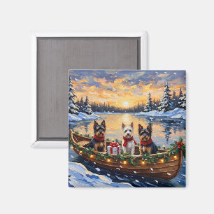 Aimant Biewer Terrier Noël Bateau Vacances
