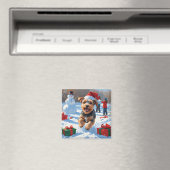 Aimant Biewer Terrier Noël Festive Scène de neige (In Situ (Lave-vaisselle))