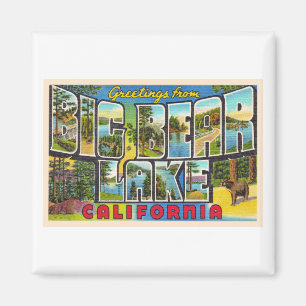 Aimant Big Bear Lake California CA Grande lettre carte po