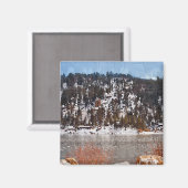 Aimant Big Bear Lake, Neige d'hiver (Recto/Verso)