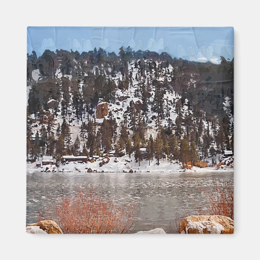 Aimant Big Bear Lake, Neige d'hiver (Devant)