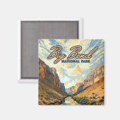 Aimant Big Bend National Park Texas Desert Retro (Recto/Verso)