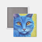 Aimant Big Blue Cat (Recto/Verso)