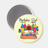 Aimant Big Bounce Girl 4th Birthday T-shirts et cadeaux (Recto/Verso)