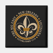 Aimant Big Easy New Orleans Louisiana Fleur De Lis Establ (Devant)