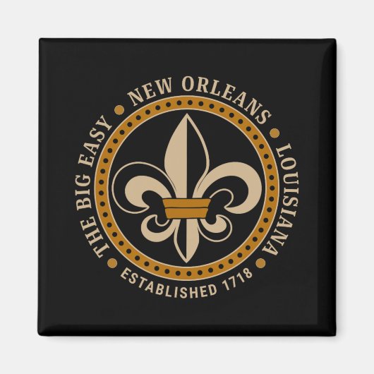 Aimant Big Easy New Orleans Louisiana Fleur De Lis Establ (Devant)