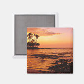 Aimant Big Island, Hawaii. Coucher du soleil, Big Island  (Recto/Verso)