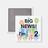 Aimant Big News Circus 2nd Birthday T-shirts et cadeaux (Recto/Verso)