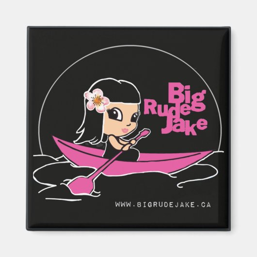 Aimant Big Rude Jake : Une fille en canot rose (Devant)