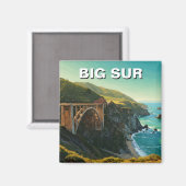 Aimant Big Sur California Bixby Bridge Travel (Recto/Verso)