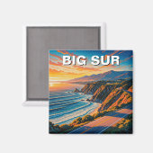 Aimant Big Sur California Central Coast Voyage Sunset (Recto/Verso)