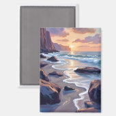 Aimant Big Sur, California Coast Painting (Recto/Verso)