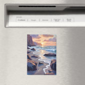 Aimant Big Sur, California Coast Painting (In Situ (Lave-vaisselle))