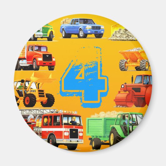 Aimant Big Trucks 4e anniversaire (Devant)