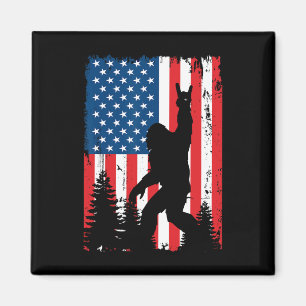 Aimant Bigfoot 4 juillet drapeau américain vintage USA Sa