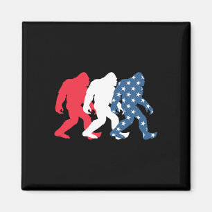 Aimant Bigfoot 4 juillet Sasquatch Drapeau Américain Patr