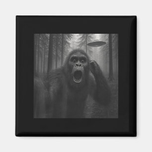 Aimant Bigfoot Alien Ufo Selfie Drôle Sasquatch Mème Homm
