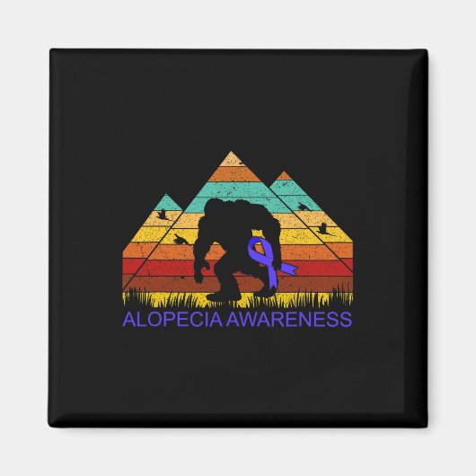 Aimant Bigfoot apporter ALOPECIA AWARENT ruban amusant (Devant)