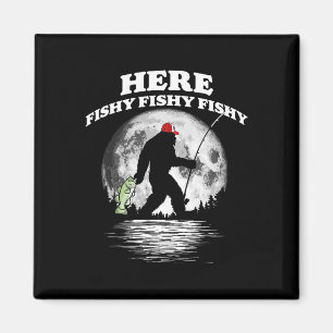 Aimant Bigfoot B Night Fishing ! Ici Fishy Bquatch Sasqua