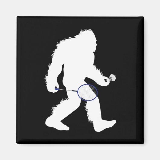 Aimant Bigfoot Badminton Player Sasquatch Shuttle (Devant)