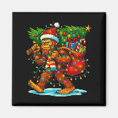 Aimant Bigfoot Christmas Tree Xmas Sasquatch Funny Lights (Devant)