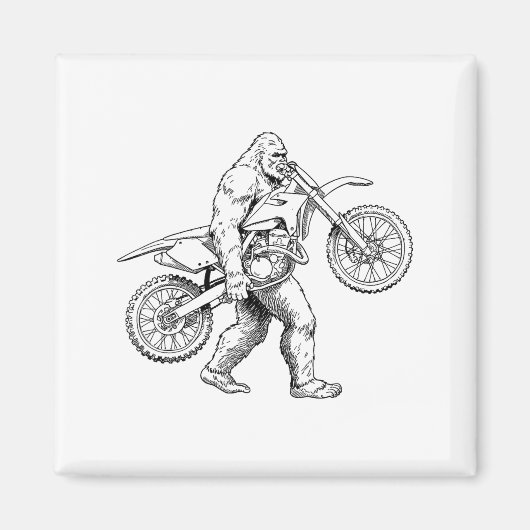 Aimant Bigfoot Dirt Bike Sasquatch Biker  (Devant)
