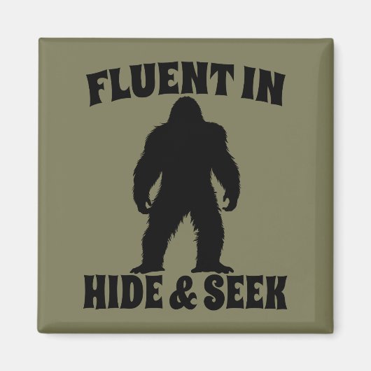 Aimant Bigfoot Drôle - Courant en Cache-Cache (Devant)