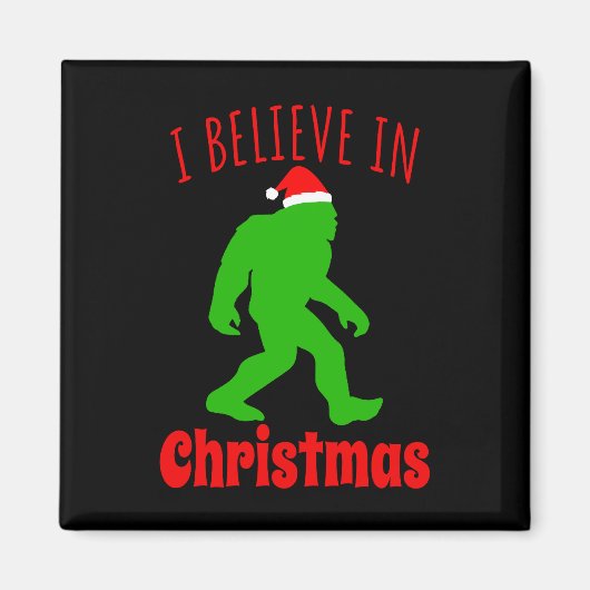 Aimant Bigfoot drôle Je crois en Noël (Devant)