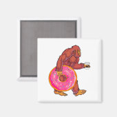 Aimant Bigfoot drôle marcher avec la grande beigne et le  (Recto/Verso)