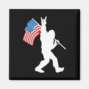 Aimant Bigfoot drôle Rock And Roll Drapeau Usa pour Sasqu