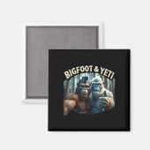 Aimant Bigfoot et yeti selfie cryptide chasseur de squatc (Recto/Verso)