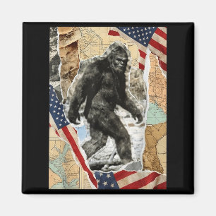 Aimant Bigfoot États-Unis drapeau américain sasquatch pat