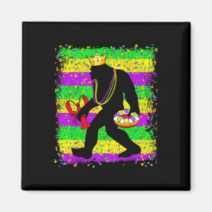 Aimant Bigfoot Mardi Gras Sasquatch Drôle Hommes Enfants