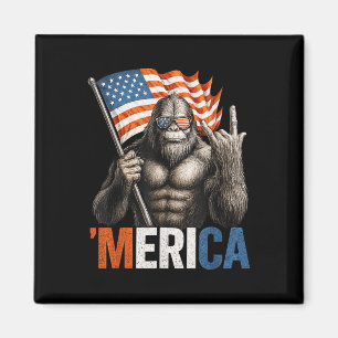 Aimant Bigfoot ’merica Patriotique Sasquatch Faisant du R