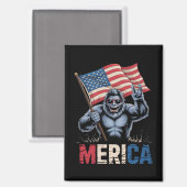 Aimant Bigfoot Merica Rock drapeau américain patriotique (Recto/Verso)