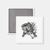Aimant Bigfoot Player Playing Hockey Funny Sasquatch Ice  (Recto/Verso)