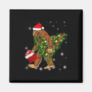 Aimant Bigfoot portant Noël Arbre Sasquatch Croyant