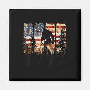 Aimant Bigfoot Rétro Drapeau Américain Usa Fête De L'indé