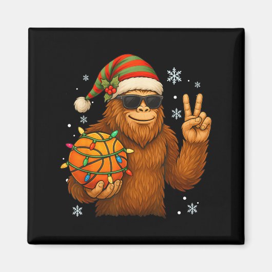 Aimant Bigfoot Santa Basketball Christmas  (Devant)
