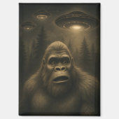 Aimant Bigfoot Sasquatch Alien UFO Funny (Recto)