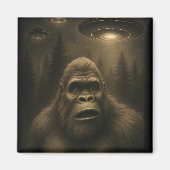 Aimant Bigfoot Sasquatch Alien UFO Funny (Devant)