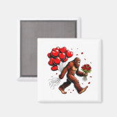 Aimant Bigfoot Valentines Day Funny Sasquatch Hearts Love (Recto/Verso)