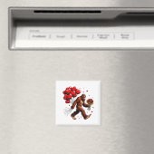Aimant Bigfoot Valentines Day Funny Sasquatch Hearts Love (In Situ (Lave-vaisselle))