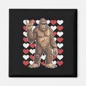Aimant Bigfoot Valentines Jour Coeurs Drôle Sasquatch Amo (Devant)