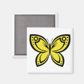 Aimant Bijoux papillons - Jaune (Recto/Verso)