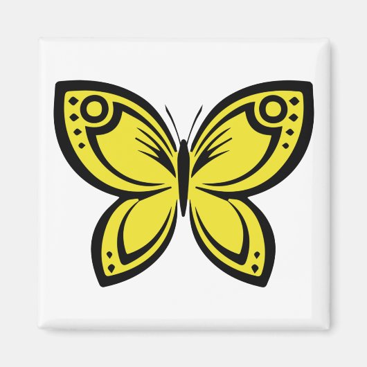 Aimant Bijoux papillons - Jaune (Devant)